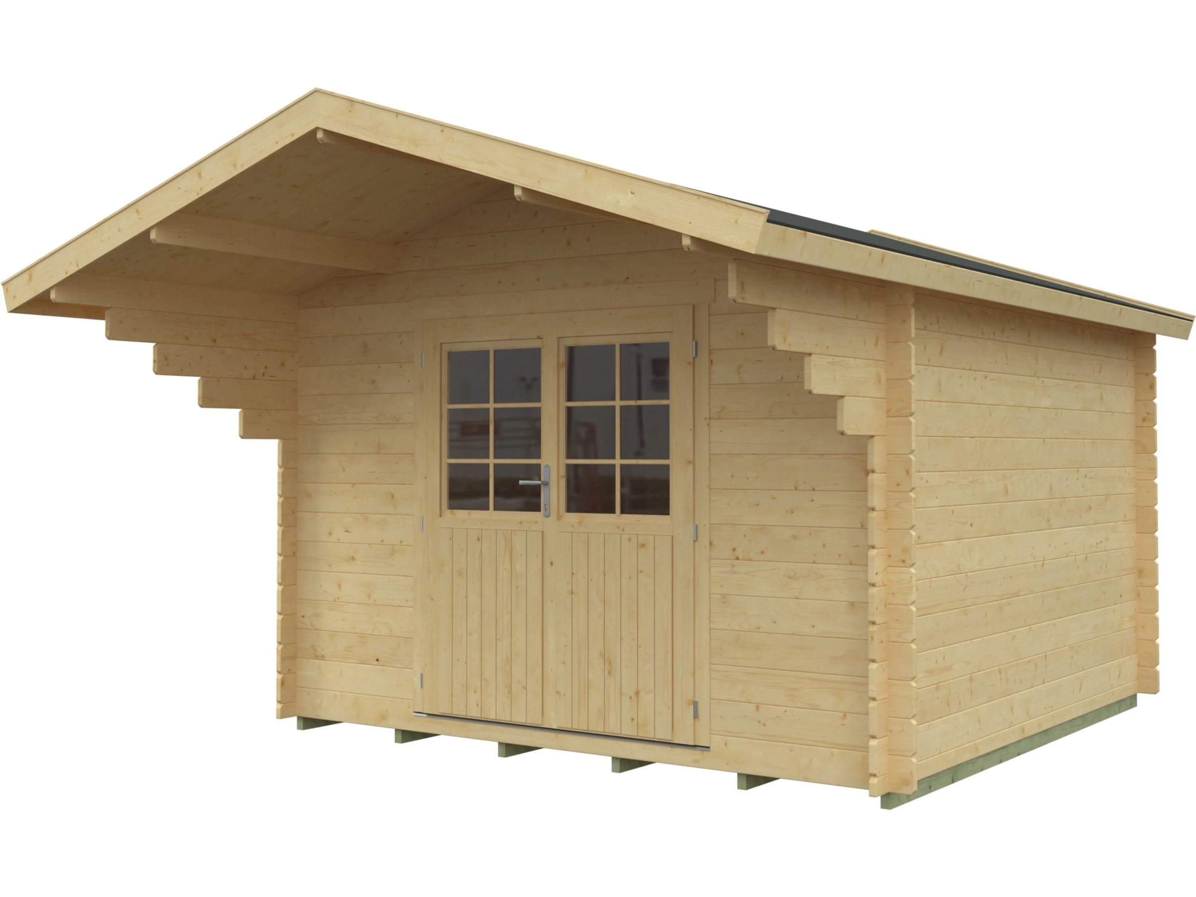 Kiehn-Holz Holz-Gartenhaus KH 28-018 Unberührt Unbehandelt 445 cm x 115 cm 0 m²