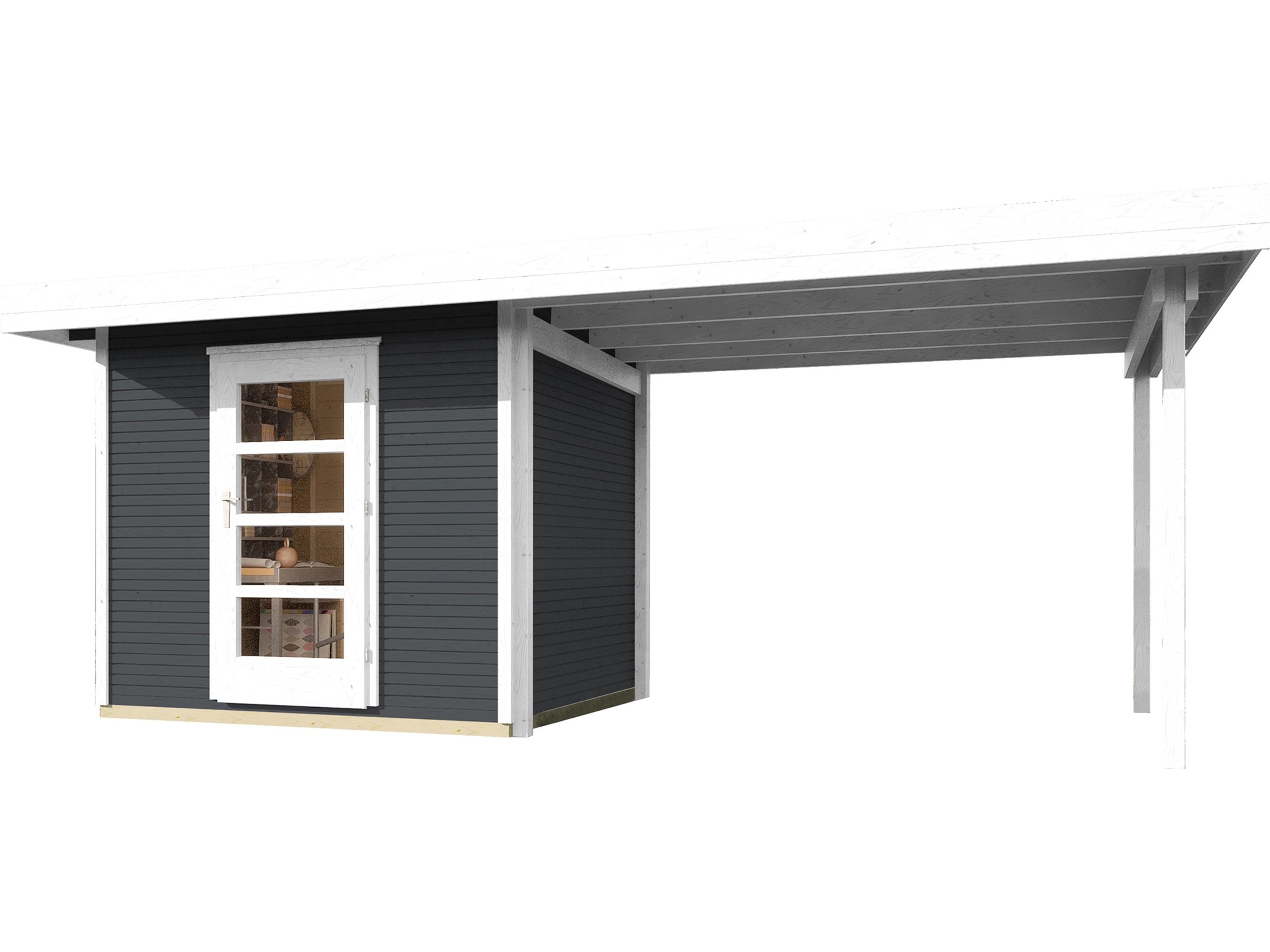 Weka Holz-Gartenhaus WekaLine Flachdach Lasiert 500 cm x 284 cm
