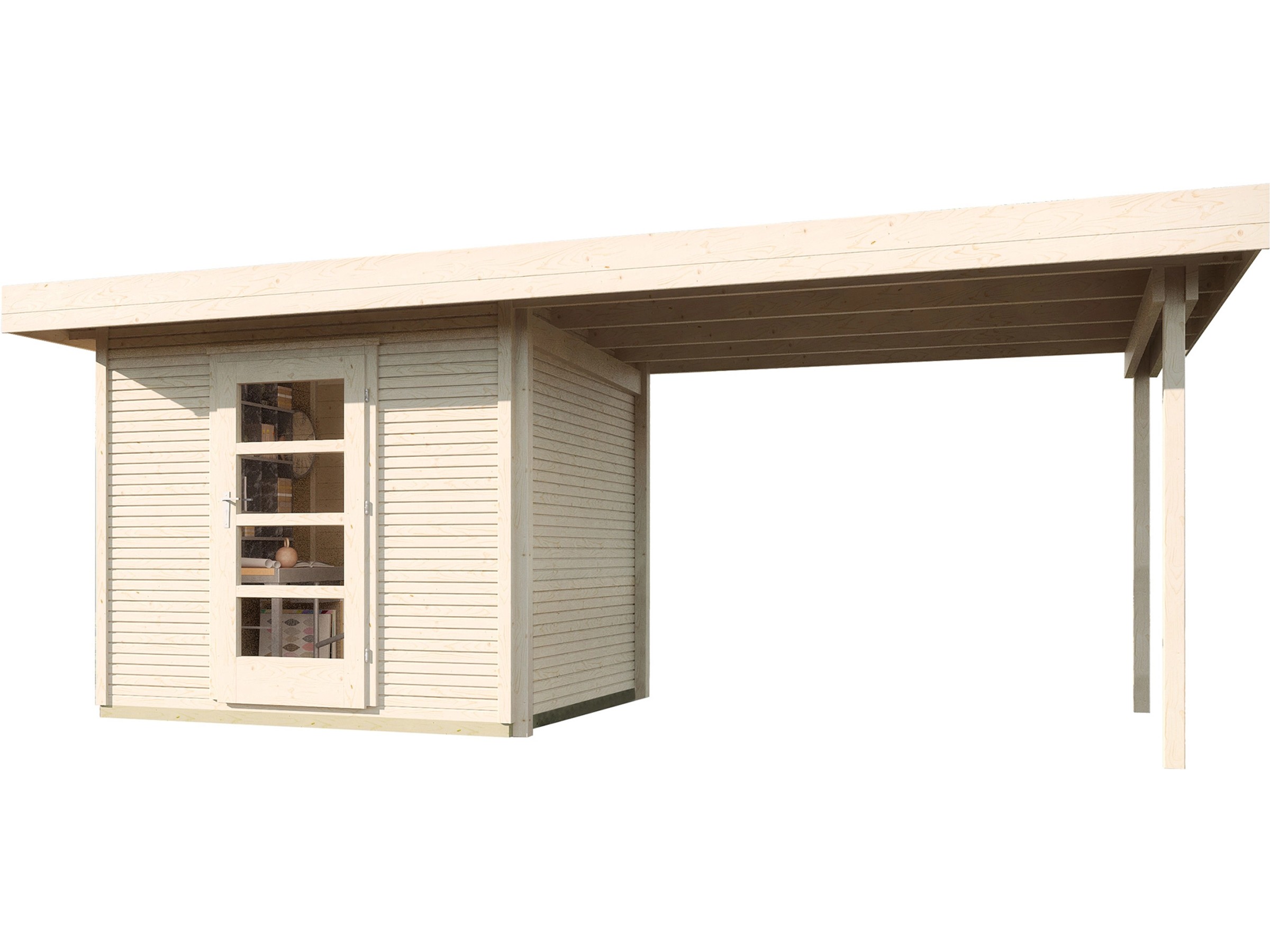 Weka Holz-Gartenhaus WekaLine Flachdach Unbehandelt 530 cm x 316 cm