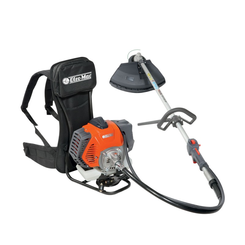 Rückengetragene Motorsense OLEOMAC BCH 500 BP 51 ccm mit Tap&Go-Kopf 130 mm Durchmesser