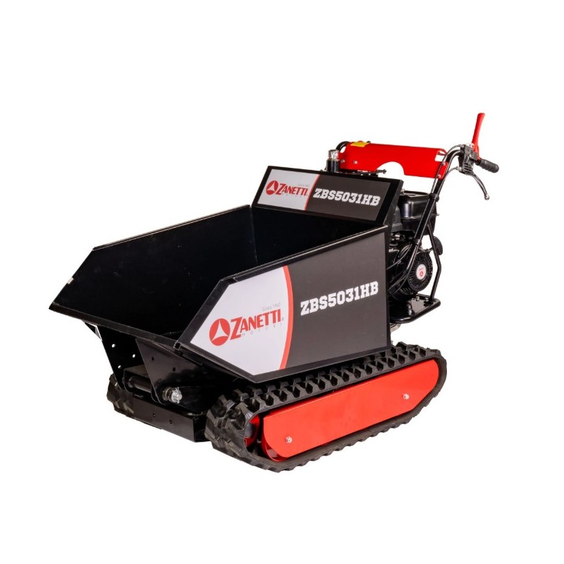 ZANETTI ZBS5031HB 270cc Benzin-Schubkarre mit Raupenfahrwerk, 4 Rollen, Tragkraft 500kg
