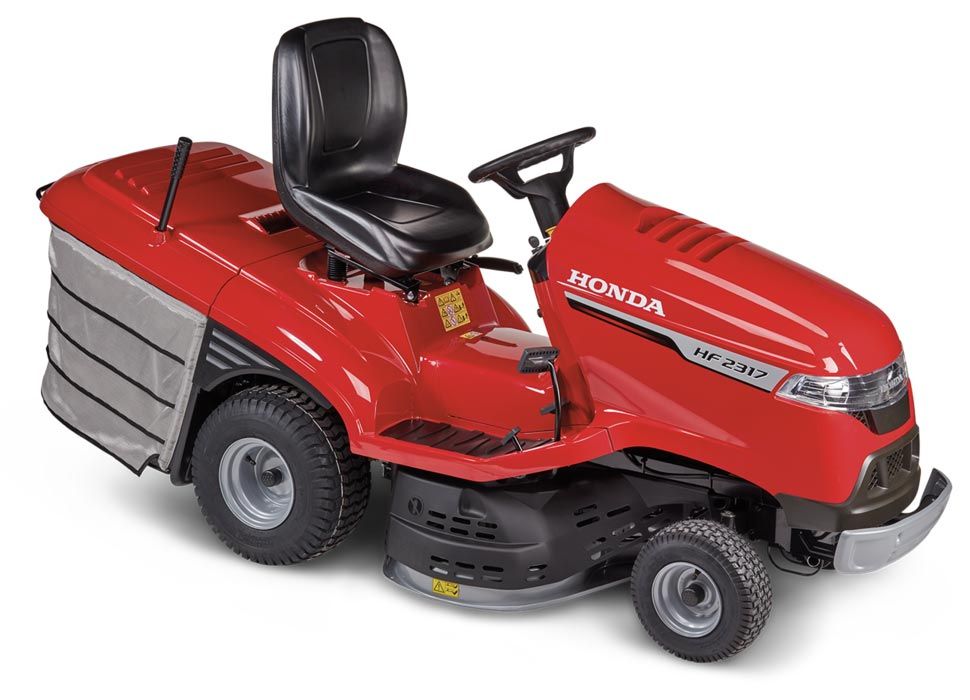 Honda HF 2317 HM Premium-Traktor mit Heck-Grasfangkorb