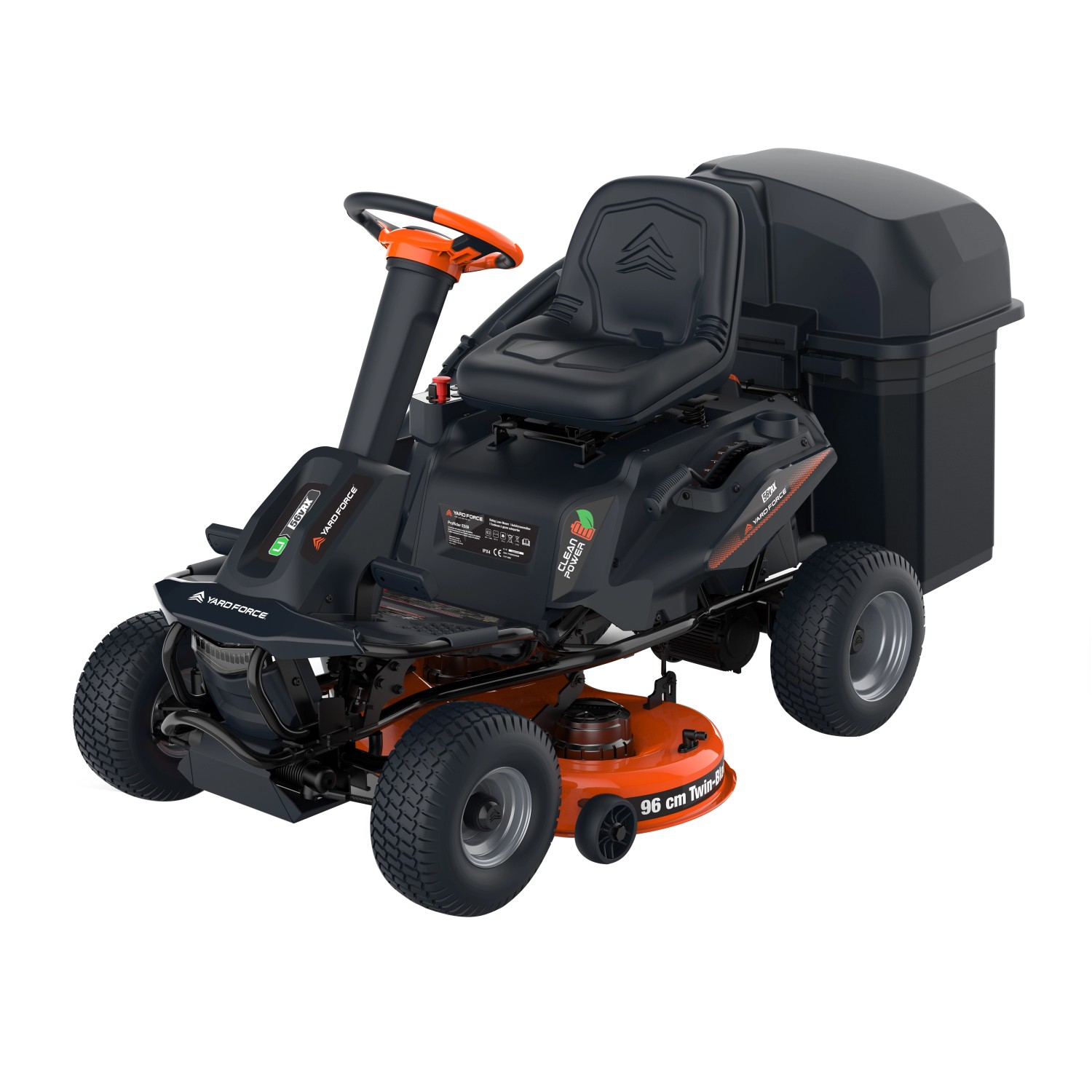 Yard Force ProRider E559 Akku-Aufsitzmäher | 96 cm Schnittbreite & 56V